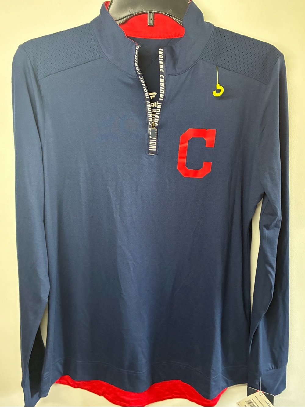 Fanatics Navy Cleveland Long-Sleeve Quarter-Zip Pullover with Red Accents